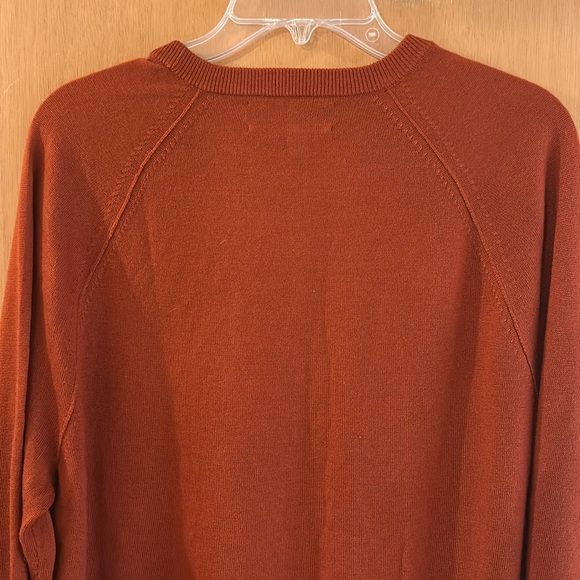 Banana Republic Men's Baruffa Italian Merino Wool Crew Neck Sweater Rust Large - Picture 9 of 10